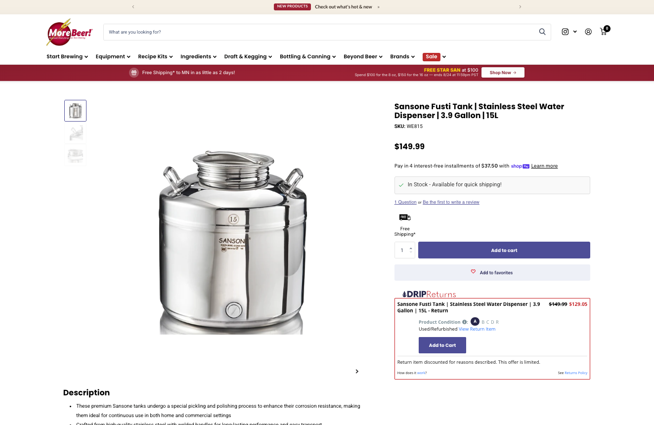 Open-box stainless dispenser