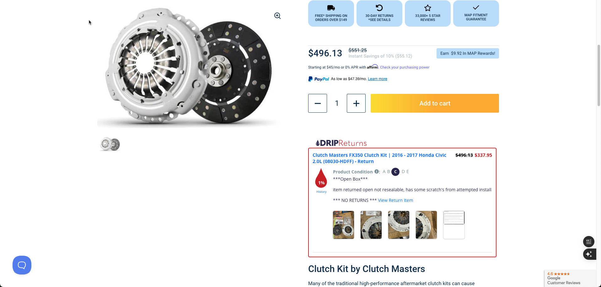 Open-box clutch kit