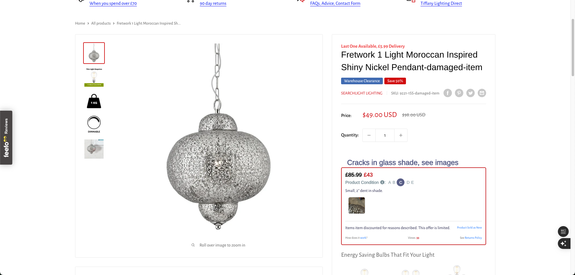 Open-box pendant light