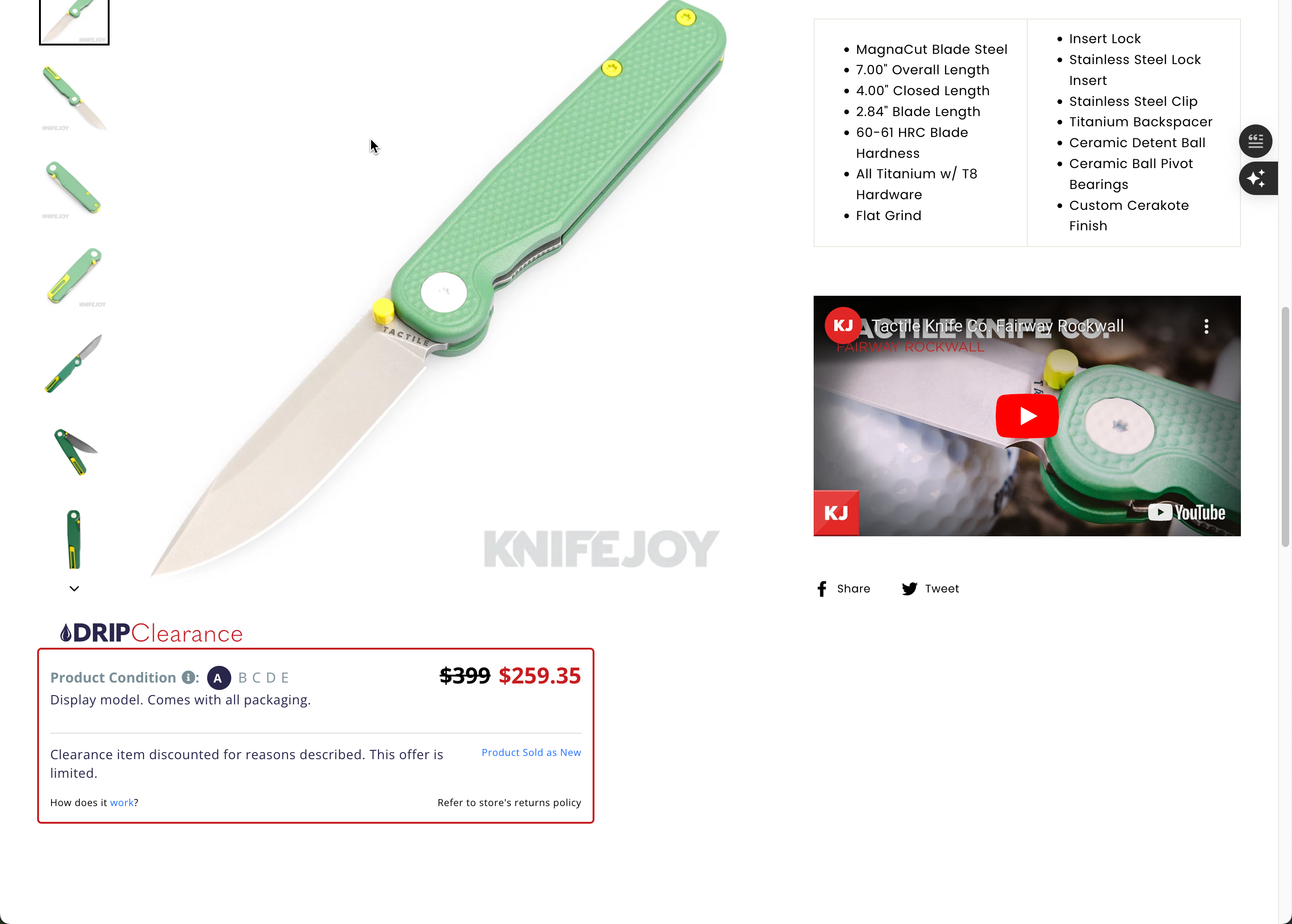 Open-box pocket knife