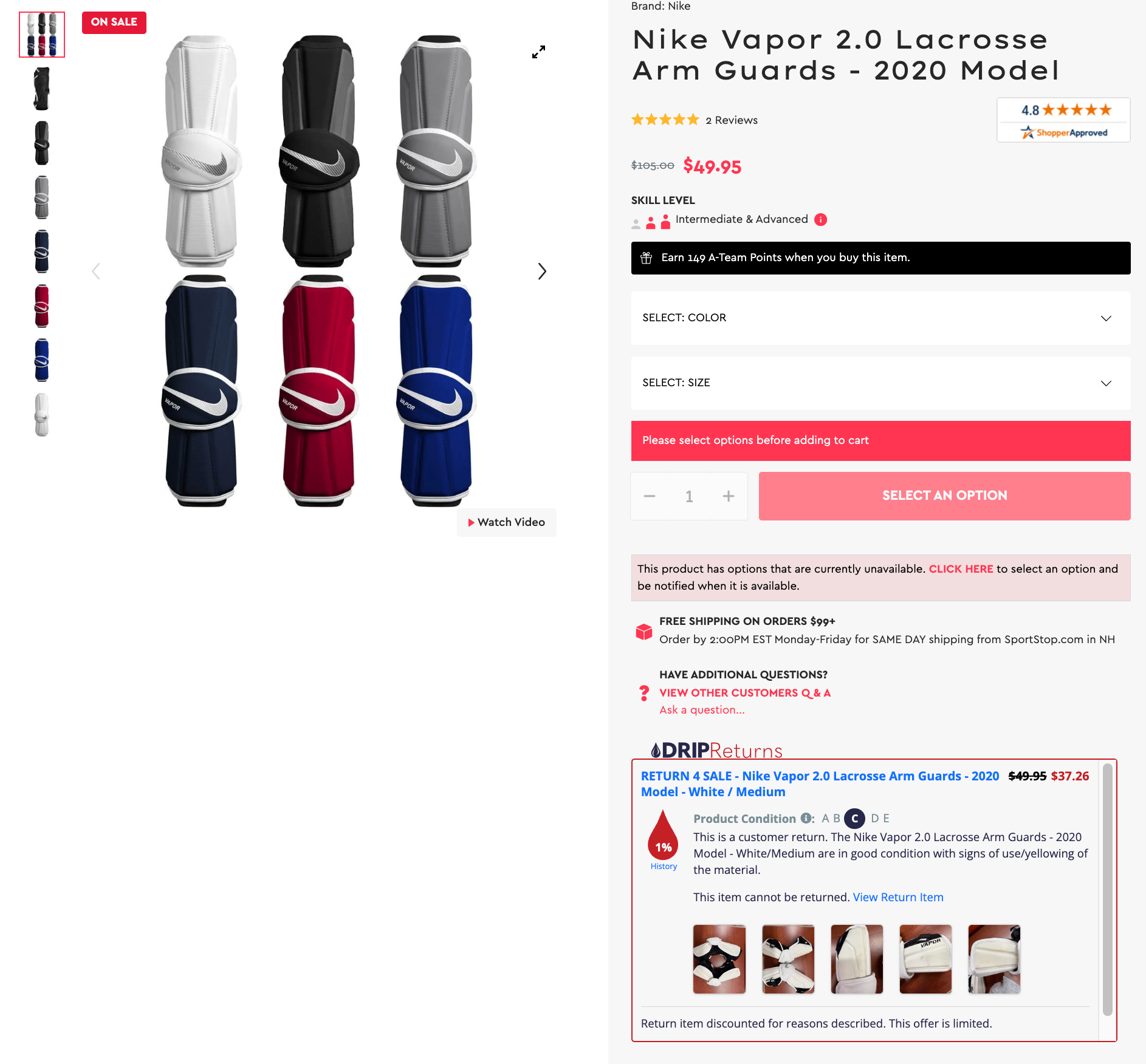 Open-box lacrosse arm guards